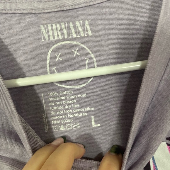 NIRVANA Purple Short Sleeve Tee Iconic Graphic - Picture 3 of 5